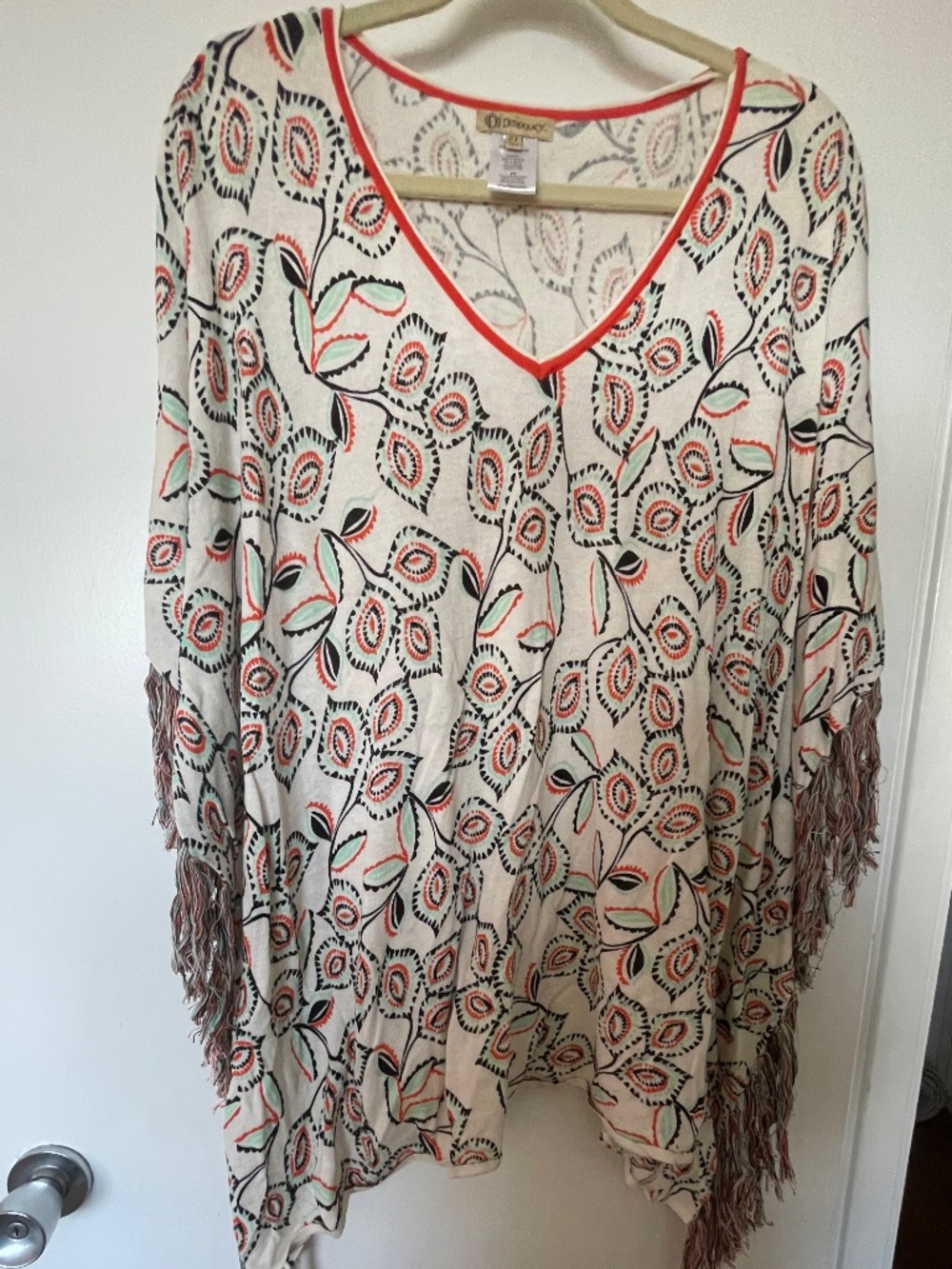 Democracy Super Soft Poncho with fringe